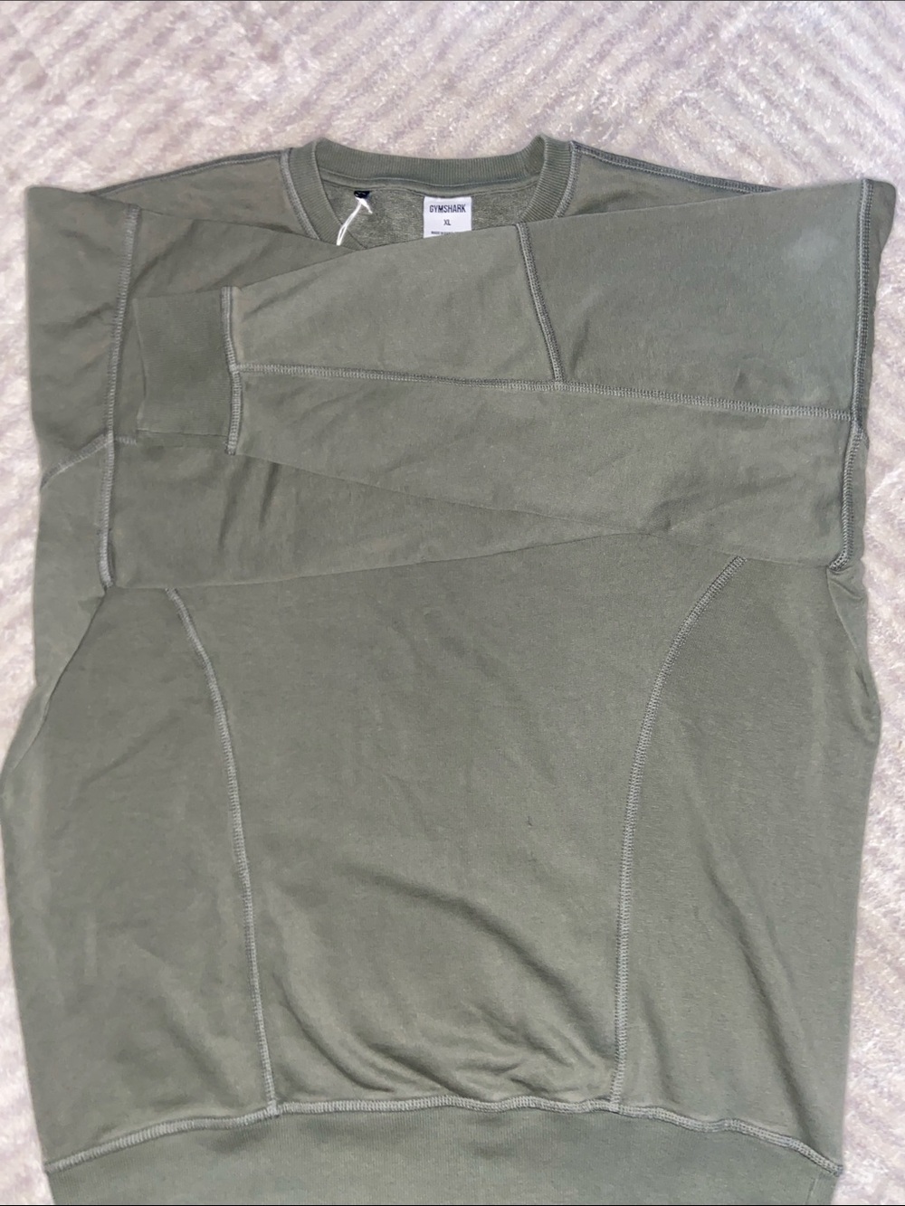 Gymshark Men's Crewneck Sweatshirt in Olive - Picture 3 of 4